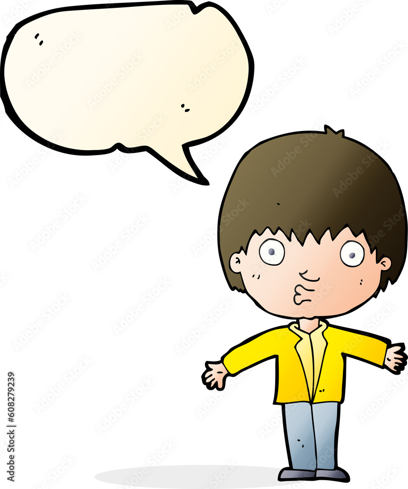 cartoon amazed boy with speech bubble cartoon amazed boy with speech bubble