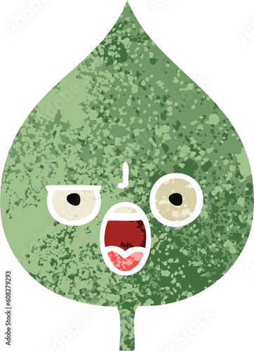 Konstfotografi retro illustration style cartoon of a expressional leaf
