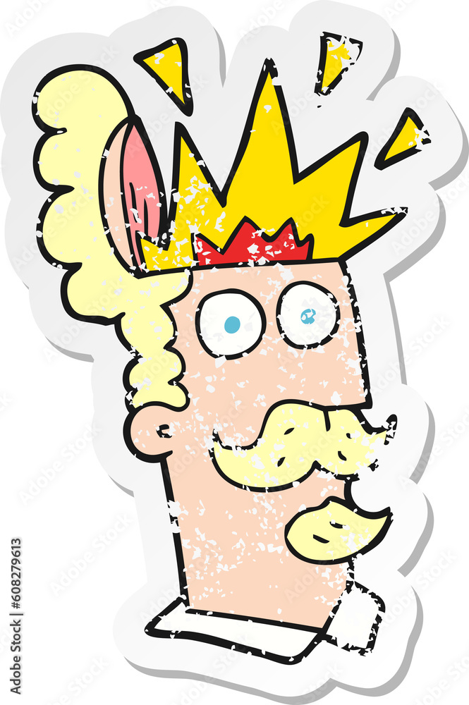 retro distressed sticker of a cartoon man with exploding head retro distressed sticker of a cartoon man with exploding head