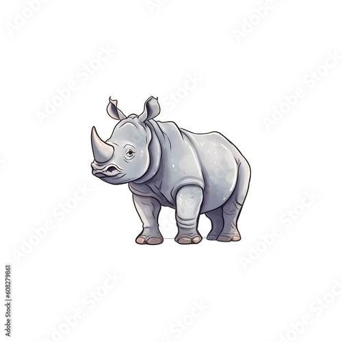 Bold and Cute  Delightful Rhino Edge Illustration