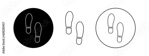 Human foot step different vector icon. Footprint barefoot and footwear illustration.