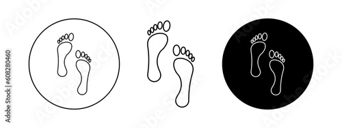 Human foot step different vector icon. Footprint barefoot and footwear illustration.