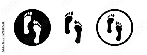Human foot step different vector icon. Footprint barefoot and footwear illustration.