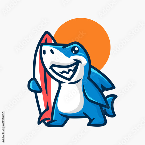 Cute Shark with Surf Board