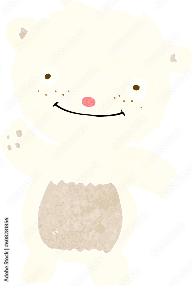 cartoon waving polar bear cub cartoon waving polar bear cub