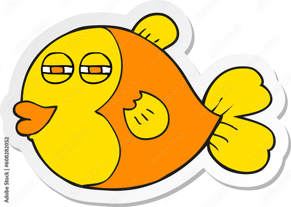 Fototapeta premium sticker of a cartoon fish