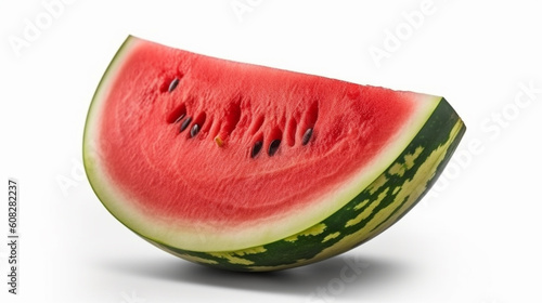 Juicy watermelon with sliced isolated on white background. Generative AI photo