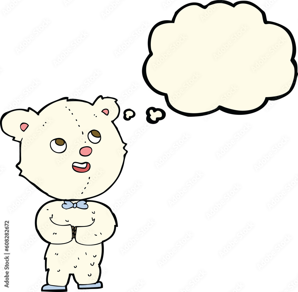 cartoon cute teddy bear with thought bubble cartoon cute teddy bear with thought bubble