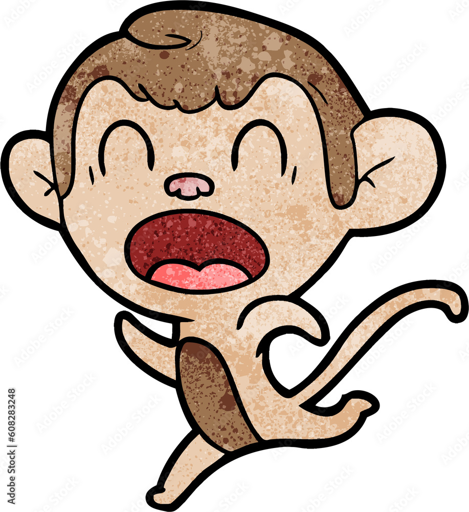 shouting cartoon monkey running shouting cartoon monkey running