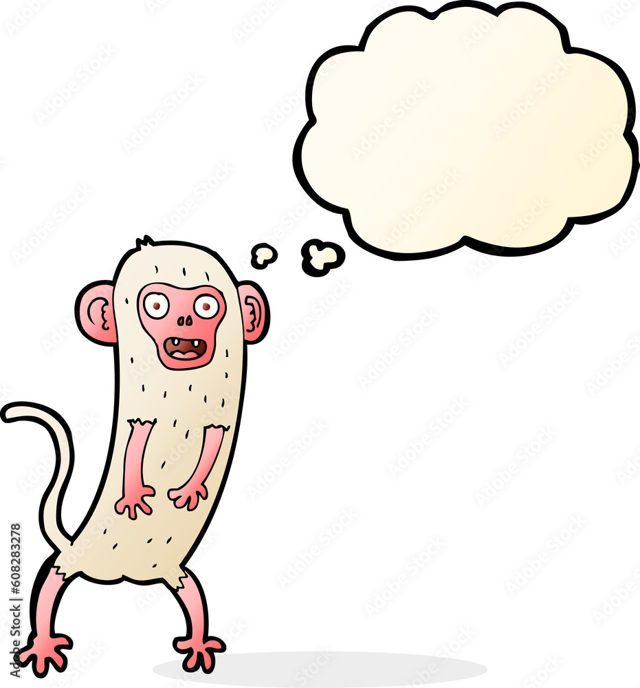 cartoon crazy monkey with thought bubble cartoon crazy monkey with thought bubble