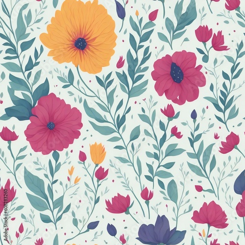 Floral Bliss - Digital Pattern Design - AI Genarated