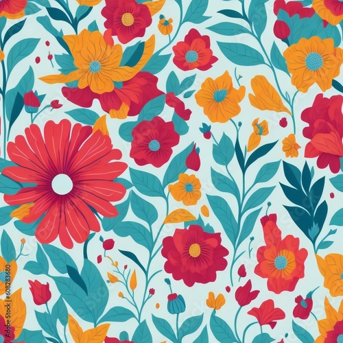 Floral Bliss - Digital Pattern Design - AI Genarated