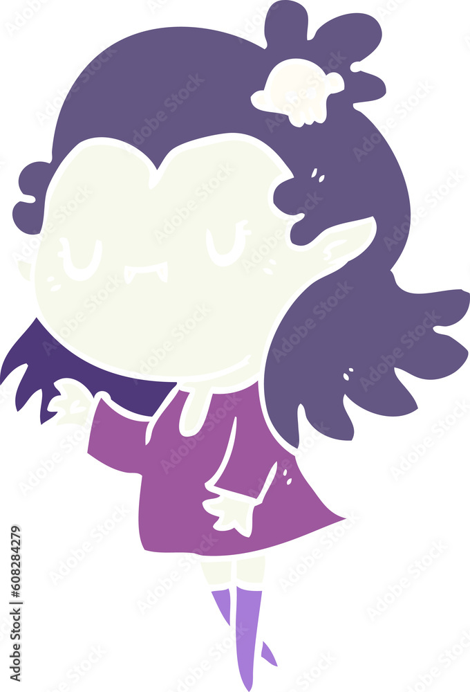 Fototapeta premium flat color style cartoon vampire