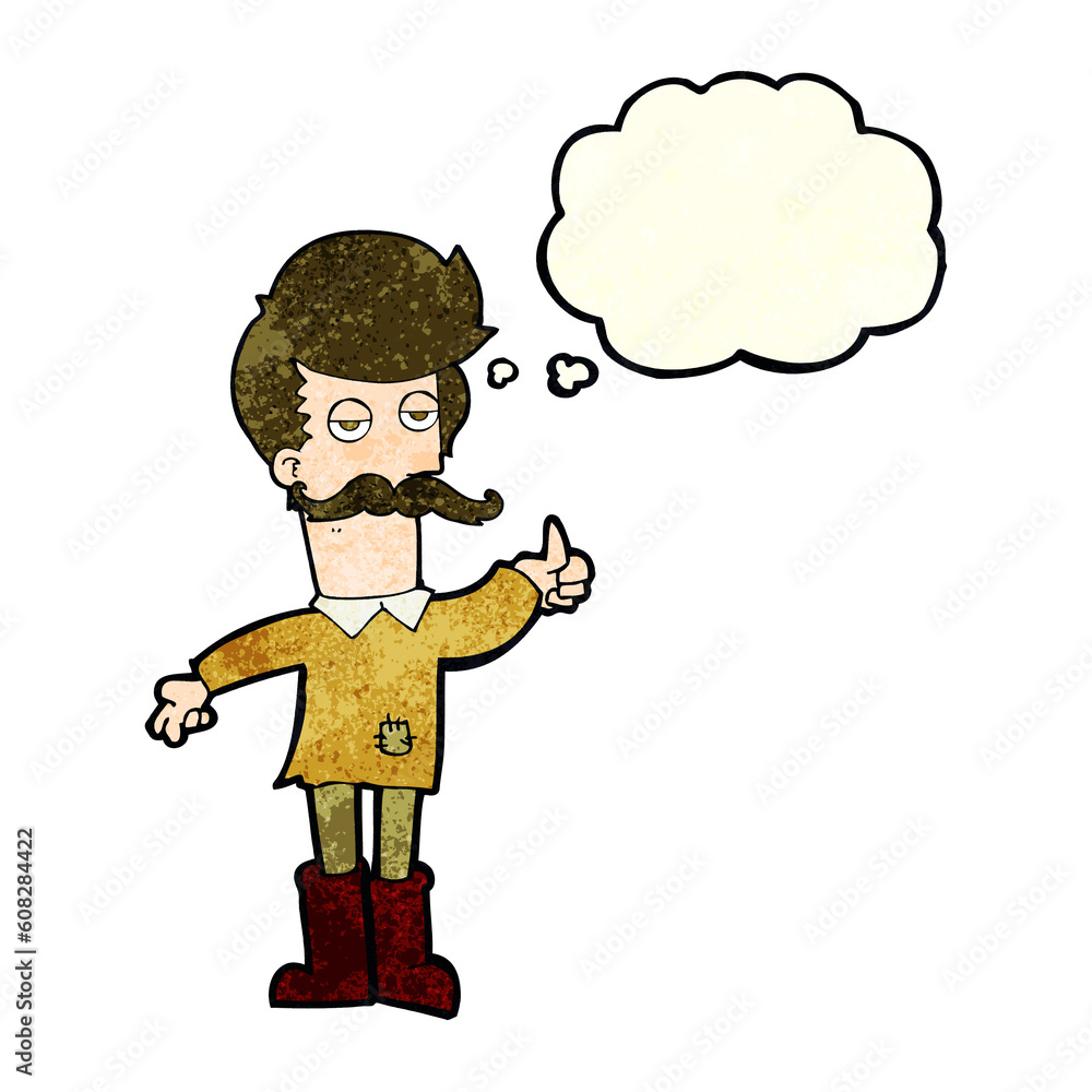 cartoon old man in poor clothes with thought bubble cartoon old man in poor clothes with thought bubble