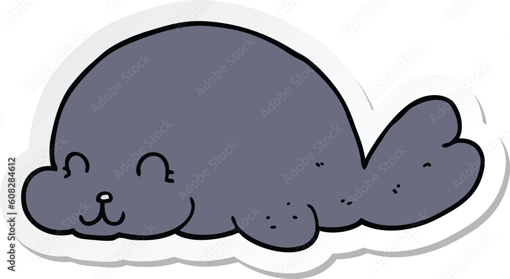 sticker of a cute cartoon seal sticker of a cute cartoon seal