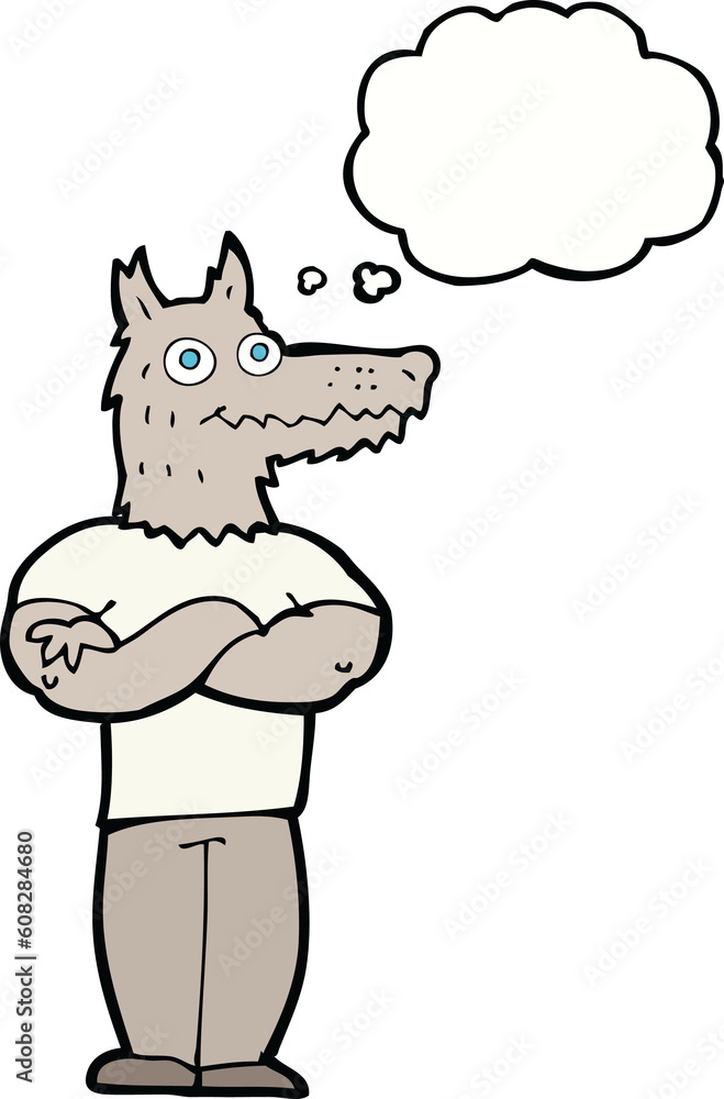 cartoon werewolf with thought bubble cartoon werewolf with thought bubble