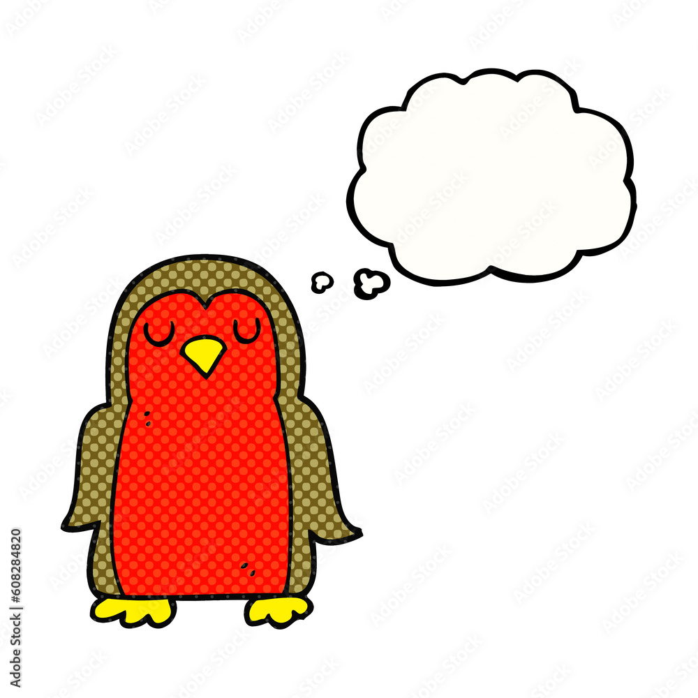 freehand drawn thought bubble cartoon christmas robin freehand drawn thought bubble cartoon christmas robin
