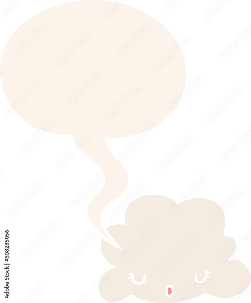 cute cartoon cloud with speech bubble in retro style cute cartoon cloud with speech bubble in retro style