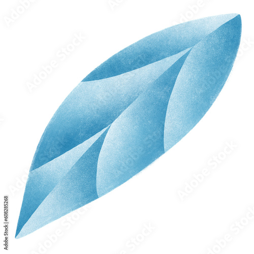 Hand drawn tropical leaf modern illustration. Trendy gradient textured drawing.