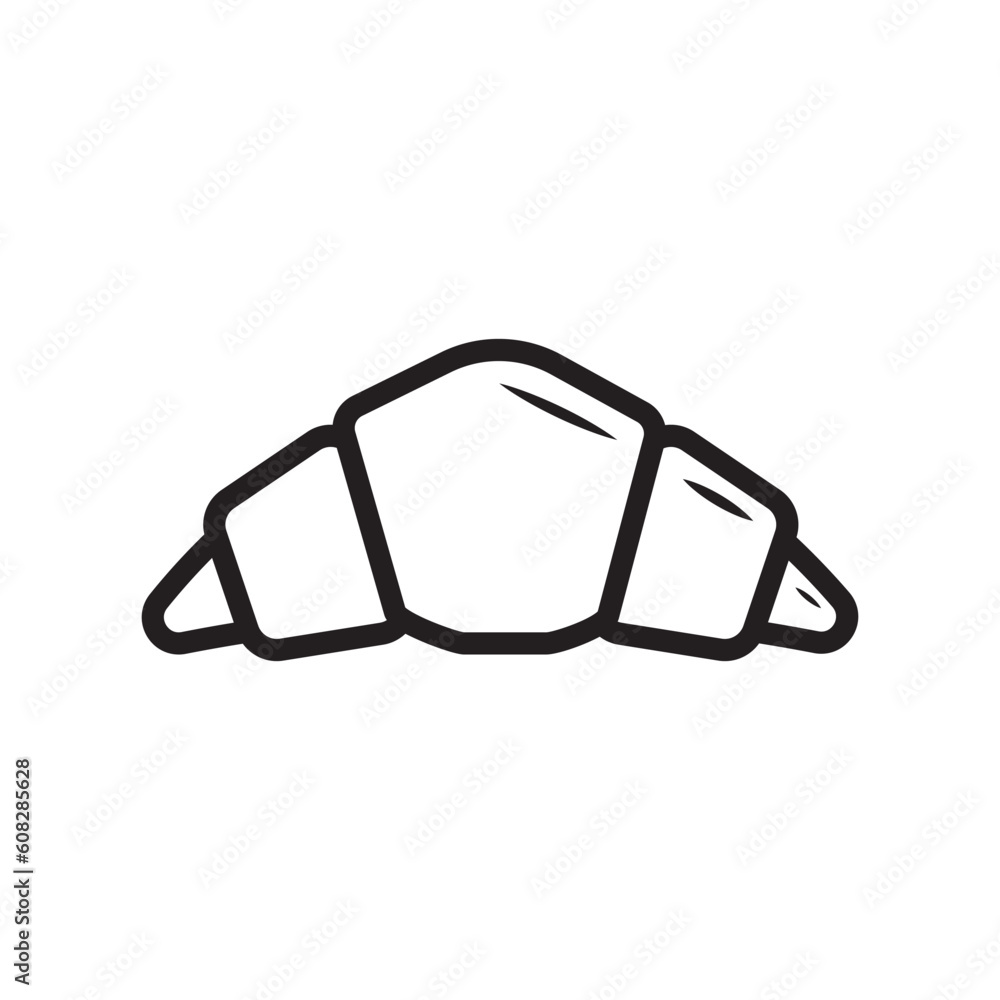 Linear bakery croissant icon for Bistro and restaurant. Croissant vector icon and illustration Linear bakery croissant icon for Bistro and restaurant. Croissant vector icon and illustration