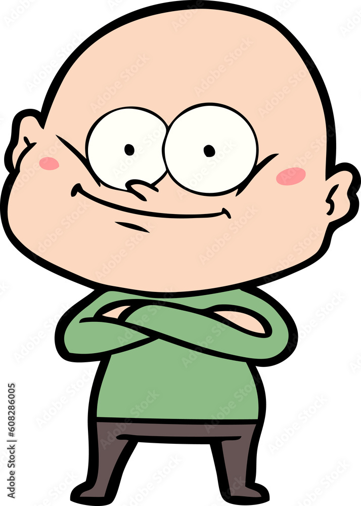 cartoon bald man staring