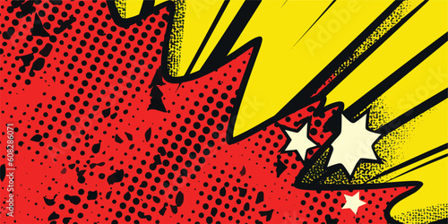 VIntage retro monochrome comics boom explosion crash bang cover book design with light and dots. Can be used for decoration or graphics. Graphic Art. Vector