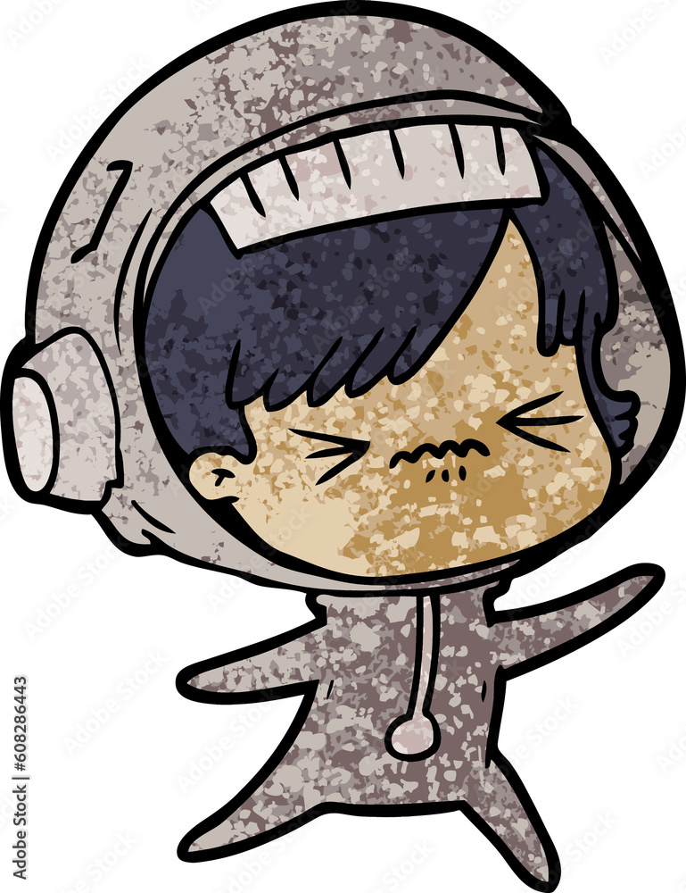 angry cartoon space girl angry cartoon space girl