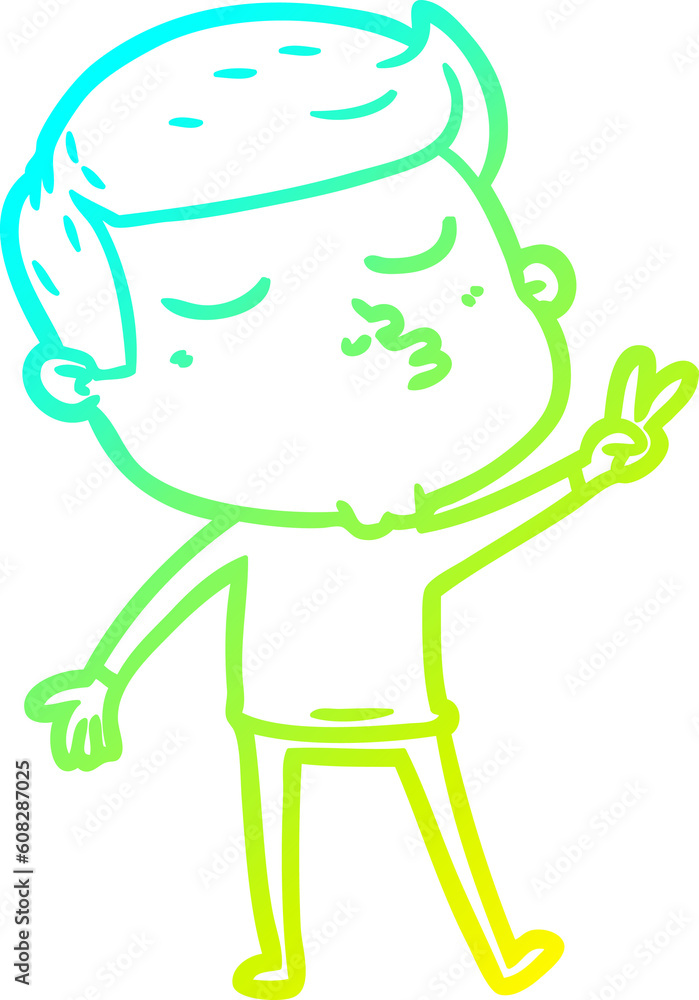 cold gradient line drawing of a cartoon model guy pouting cold gradient line drawing of a cartoon model guy pouting