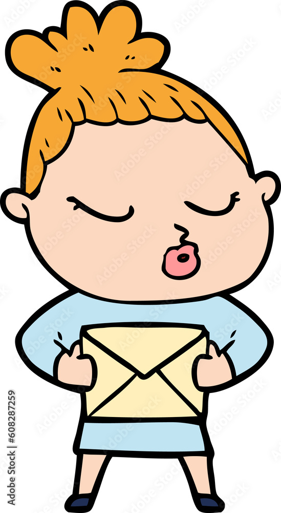 cartoon calm woman cartoon calm woman