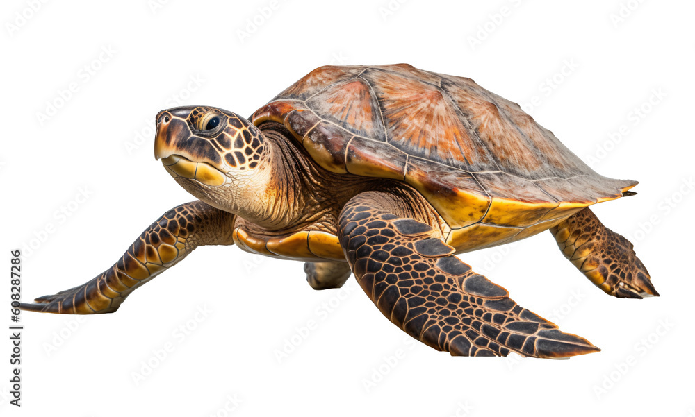Sea turtle isolated on the transparent background PNG. AI generative ...