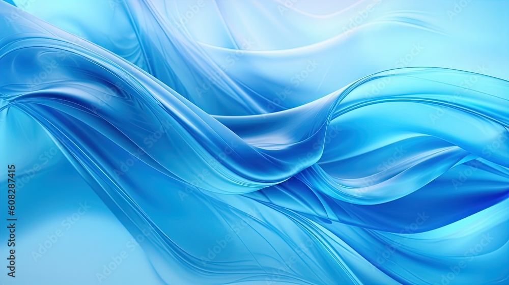 3d render, abstract minimal neon background with glowing wavy line. Blue futuristic wallpaper. Generative AI 3d render, abstract minimal neon background with glowing wavy line. Blue futuristic wallpaper. Generative AI