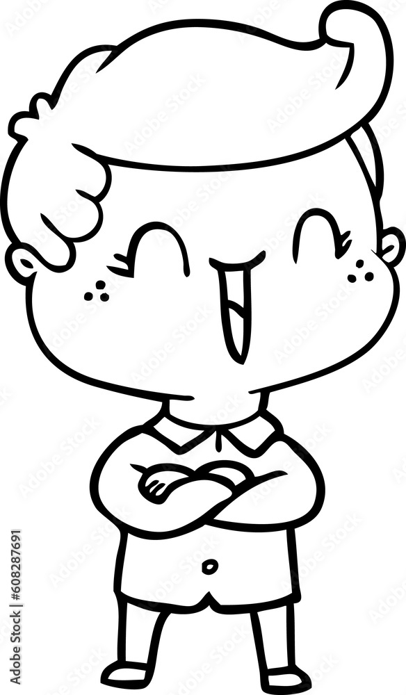 cartoon laughing boy crossing arms cartoon laughing boy crossing arms