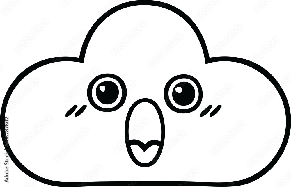 line drawing cartoon of a cloud line drawing cartoon of a cloud