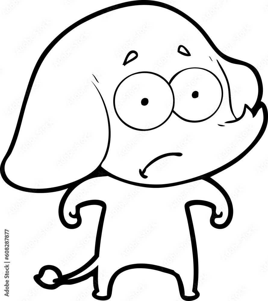 Obraz premium cartoon unsure elephant