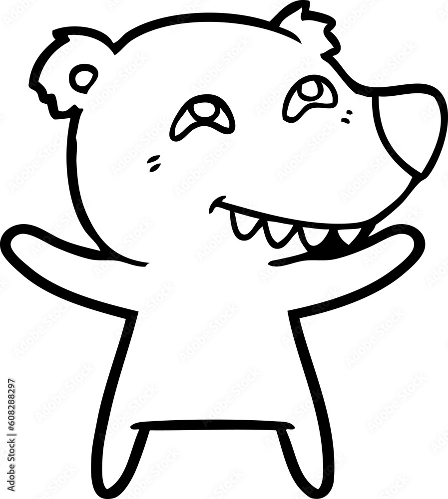 cartoon bear showing teeth