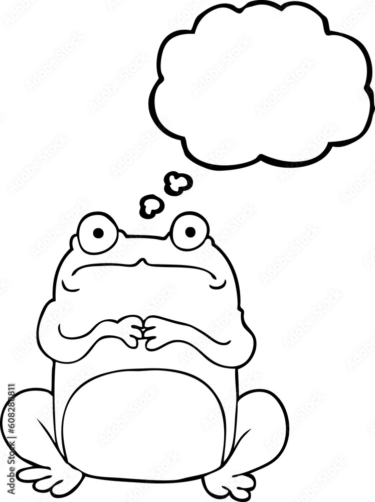 freehand drawn thought bubble cartoon nervous frog freehand drawn thought bubble cartoon nervous frog