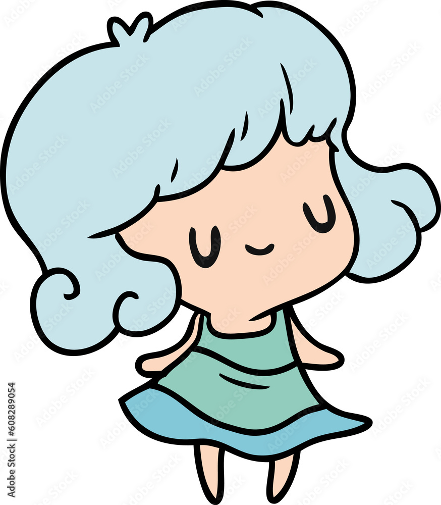 cartoon illustration kawaii of cute girl cartoon illustration kawaii of cute girl