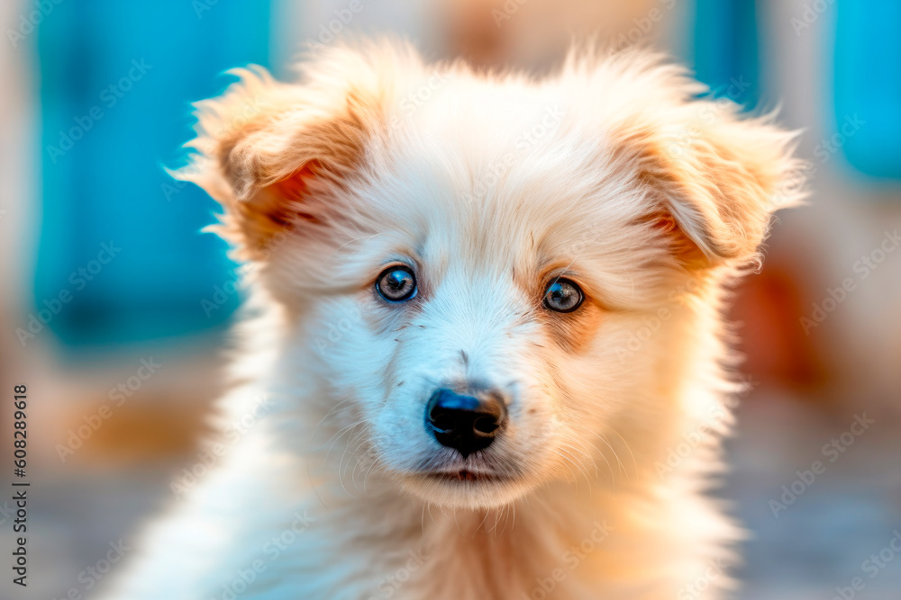 Adorable white puppy.AI generated. Adorable white puppy.AI generated.