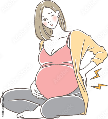 お腹が大きく腰痛になる妊婦