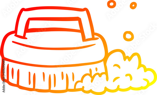 Fényképezés warm gradient line drawing of a scrubbing brush