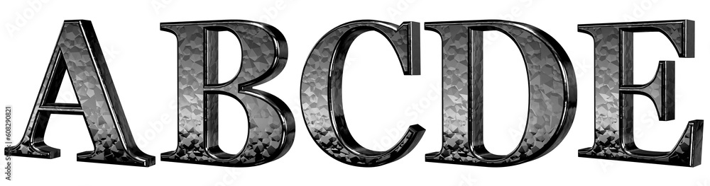 3d letter font luxury black gold A, B, C, D, E - obrazy, fototapety, plakaty 