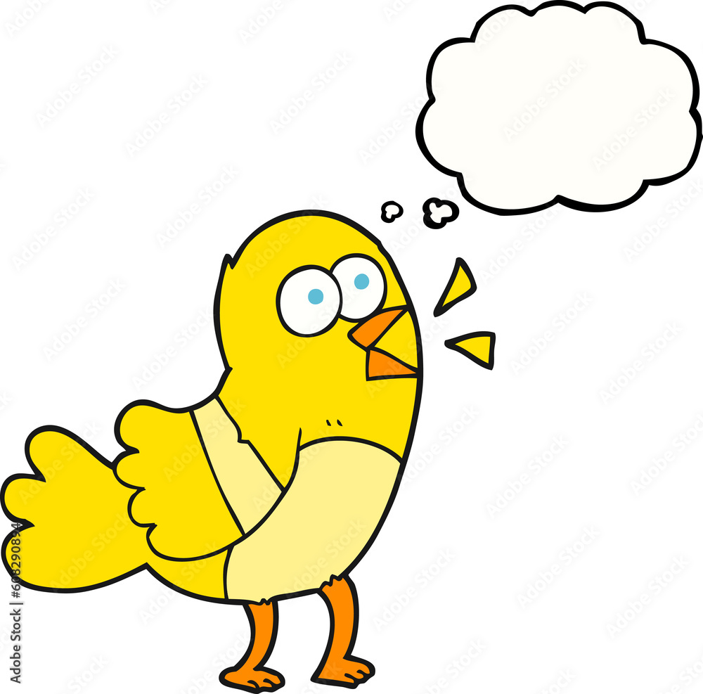 freehand drawn thought bubble cartoon bird freehand drawn thought bubble cartoon bird