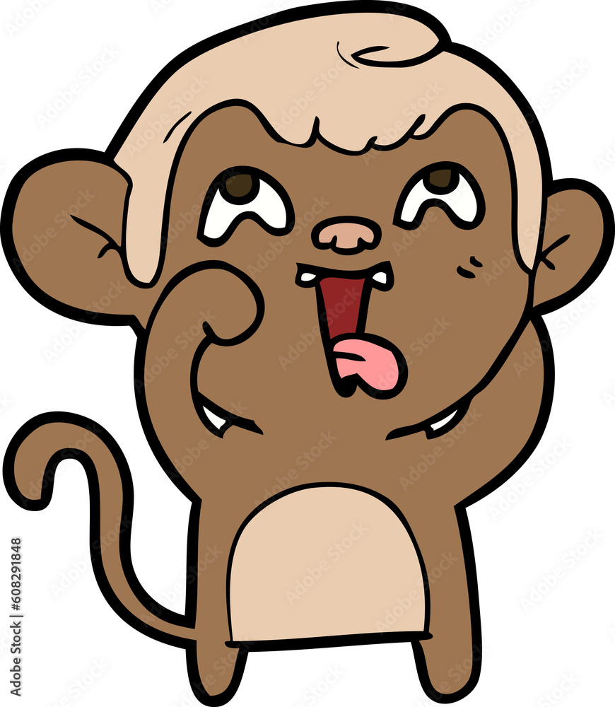 Fototapeta premium crazy cartoon monkey