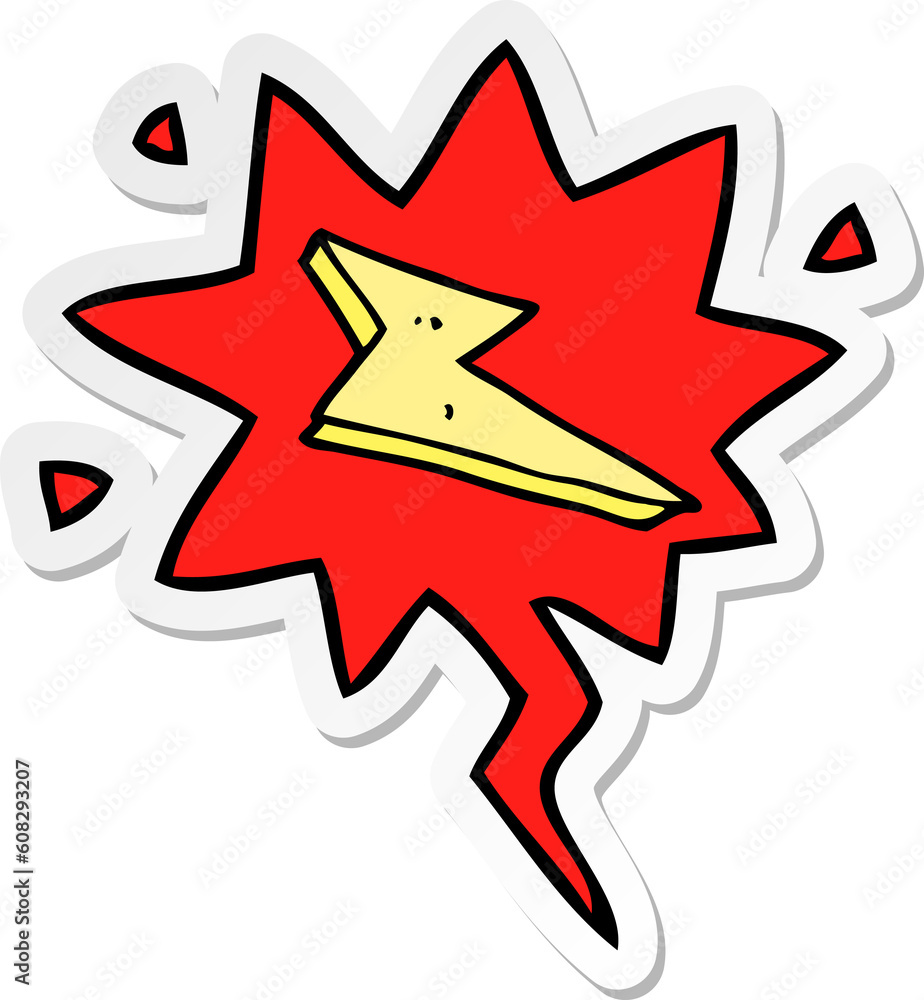 Fototapeta premium cartoon lightning with speech bubble sticker
