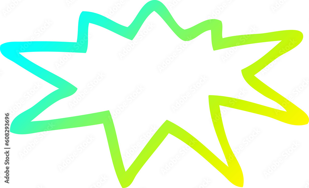cold gradient line drawing of a cartoon explosion symbol cold gradient line drawing of a cartoon explosion symbol