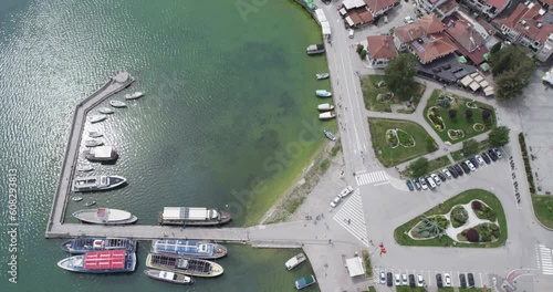 Panoramic aerialv view of Ohrid city, a Unesco world heritage in Macedonia photo