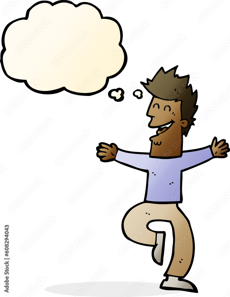cartoon laughing man with thought bubble cartoon laughing man with thought bubble
