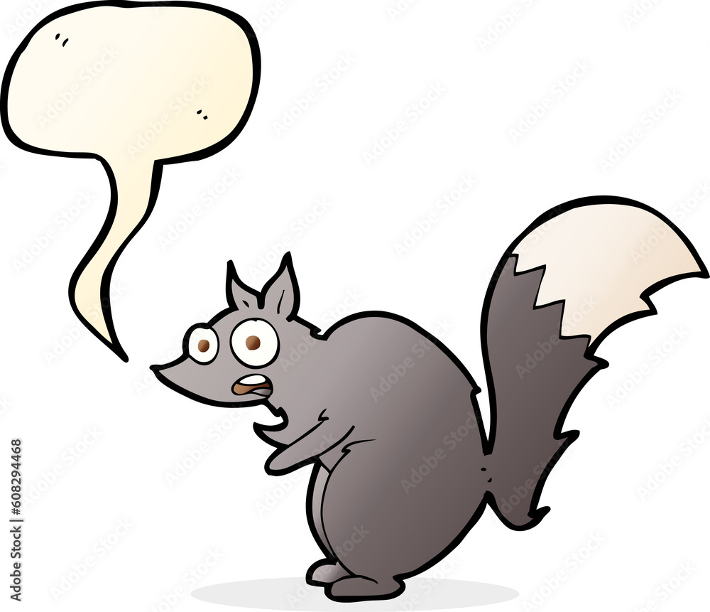 funny startled squirrel cartoon with speech bubble funny startled squirrel cartoon with speech bubble