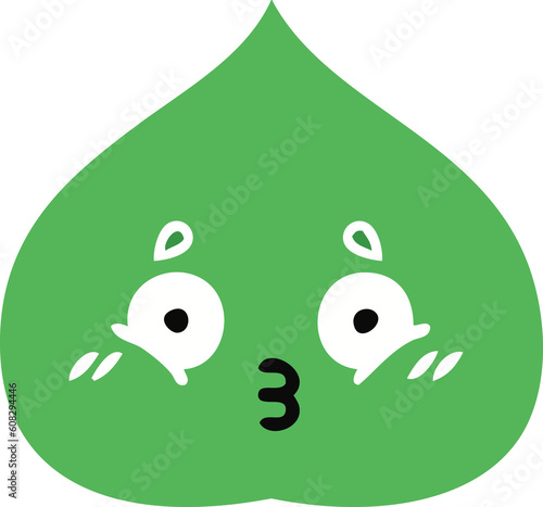 Konstfotografi flat color retro cartoon of a expressional leaf