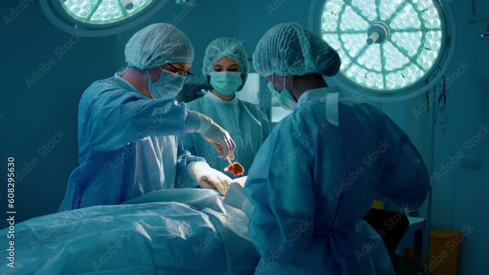 A surgeon is using a cotton ball soaked in dark liquid to prepare his
